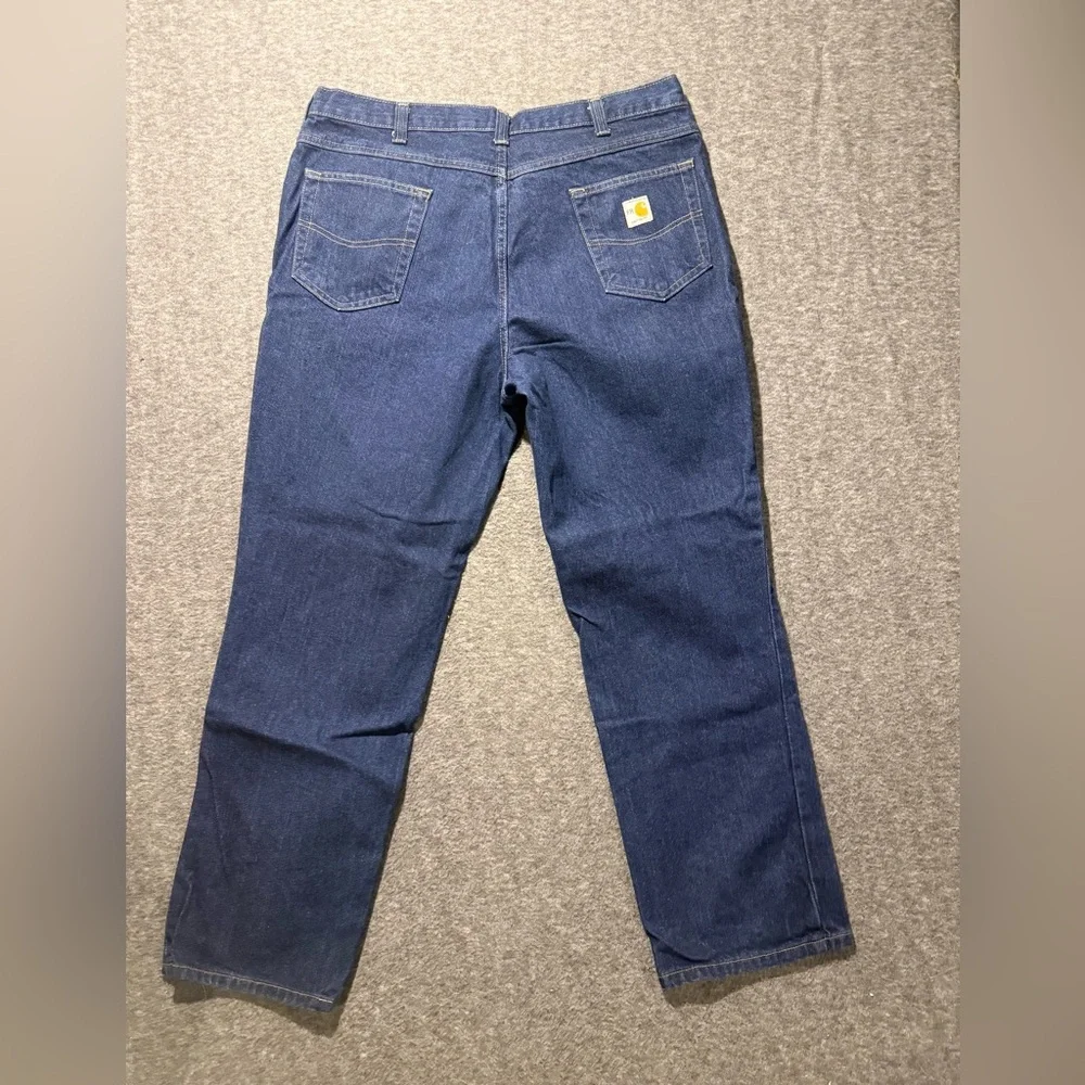 Carhartt FR Jeans Mens 40x32 (fit 38x32) blue heavy durable Straight cotton work